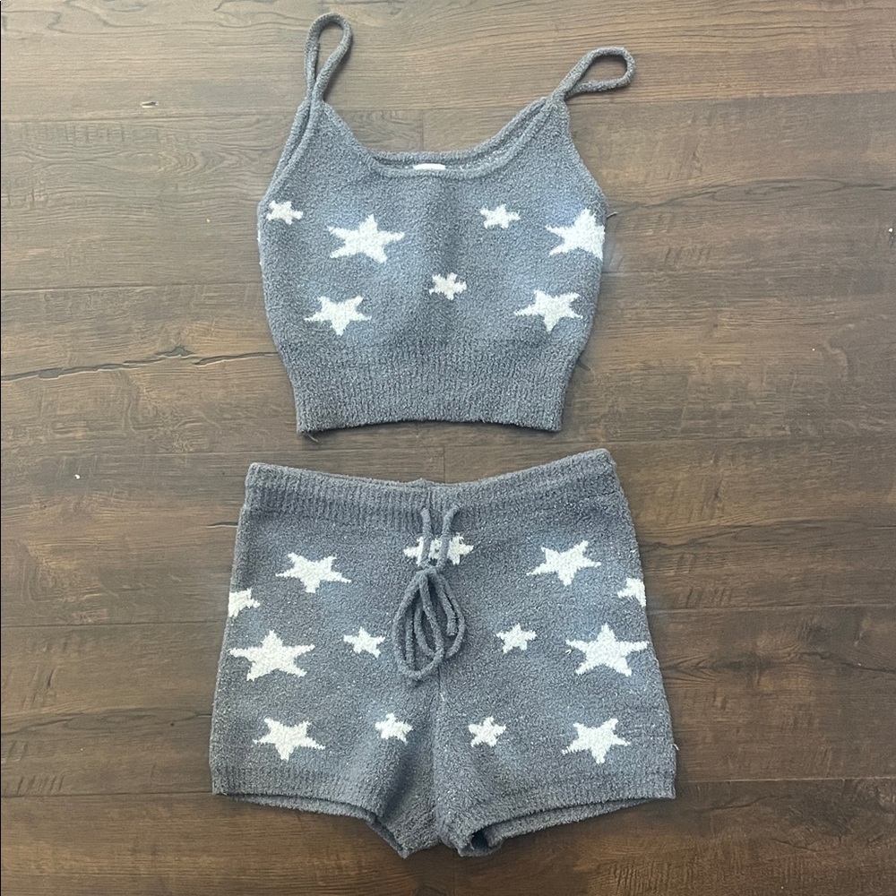 Garage Gray Star Knit Pajama Set